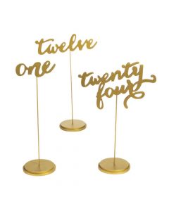 1 - 24 Gold Calligraphy Table Numbers