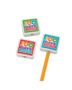 100th Day Day of School Pencil Top Erasers