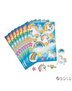 12 Unicorn Party Sticker Sheets