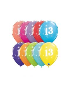 13th Birthday Sparkle 11" Latex Balloon Assortment