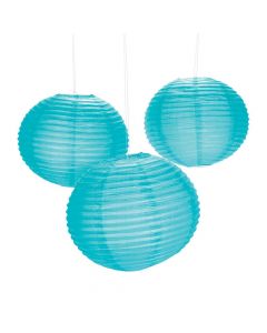 18" Turquoise Hanging Paper Lanterns