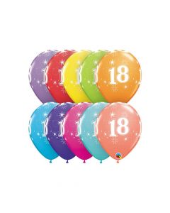 18th Birthday Sparkle 11" Latex Balloon Assortment