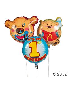 1ST Birthday Bear Mylar Balloons