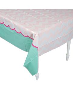 1ST Birthday Pink Elephant Plastic Tablecloth