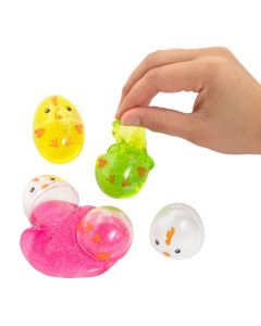 2 1/4" Easter Glitter Putty-Filled Eggs - 12 Pc.