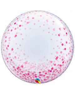 24 Inch Deco Bubble Pink Confetti Dots