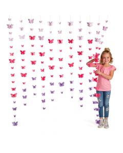3D Butterfly Ombre Curtain Backdrop