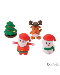 3D Christmas Character Erasers