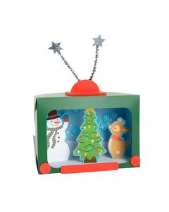 3D Groovy TV Christmas Scene Craft Kit - Makes 12