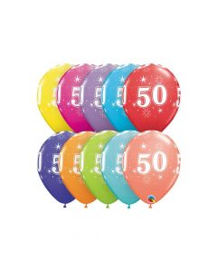 50th Birthday Sparkle 11" Latex Balloons