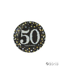 50th Birthday Sparkling Celebration Dessert Plates