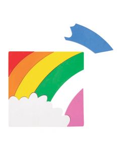 6-Color Rainbow Puzzle Crayons – 12 Puzzles