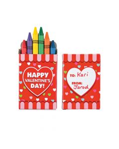 6-Color Valentine Crayons