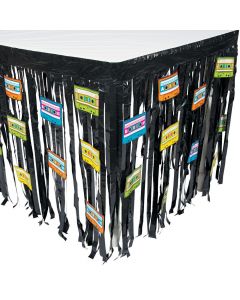 80's Party Table Skirt with Cutouts