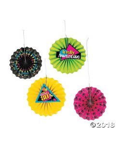 80S Party Tissue Paper Hanging Fans
