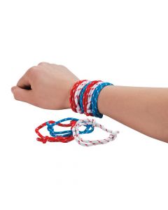 Adjustable Patriotic Friendship Rope Bracelets
