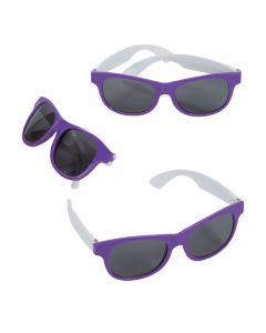 Adult's Purple and White Two-Tone Sunglasses