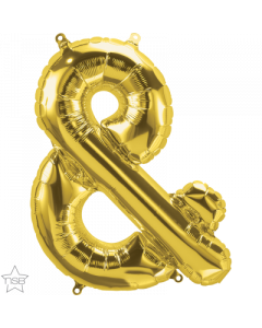 Ampersand Gold Air Filled 41cm Foil Balloon