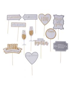 Anniversary Party Photo Stick Props