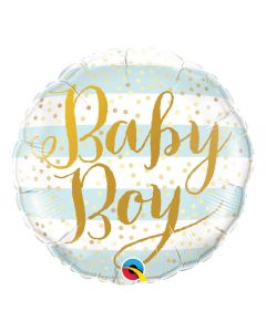 Baby Boy Blue Stripes 18" Mylar Balloon