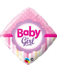 Baby Girl Dots & Stripes Diamond Foil Balloon