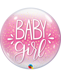 Baby Girl Pink & Confetti Do 56cm Bubble Balloon