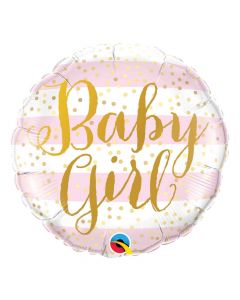 Baby Girl Pink Stripes 18" Mylar Balloon