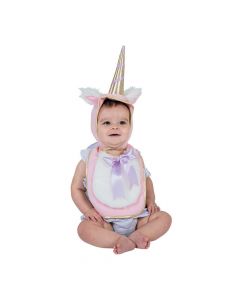 Baby Girl's Unicorn Bib and Hat Set