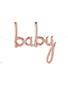 Baby Scipt Rose Gold Air Filled Foil Balloon