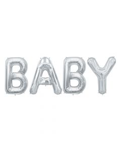 Baby Silver Mylar Balloon Kit