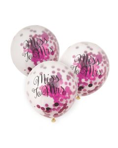 Bachelorette Pink Foil Confetti 11" Latex Balloons