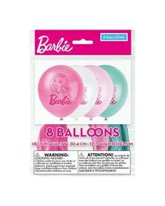 Barbie 12" Latex Balloons - 8 Pc.