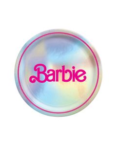 Barbie Malibu Beach Party Pink and Iridescent Paper Dinner Plates - 8 CT.