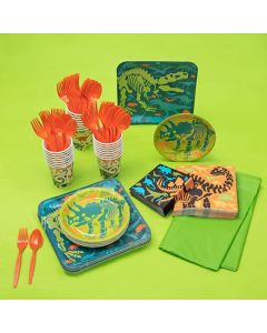 Basic Dinosaur Tableware Kit for 24 Guests