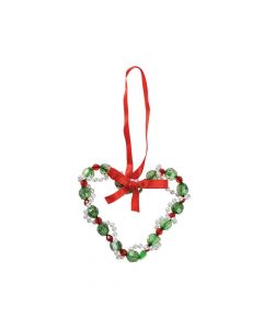 Beaded Heart Christmas Ornament Craft Kit