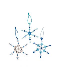 Beaded Snowflake Christmas Ornament Craft Kit