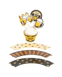 Beer Cupcake Wrappers with Picks