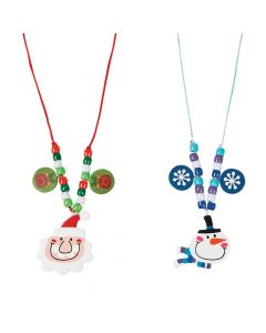 Big Head Santa and Snowman Necklace Craft Kit