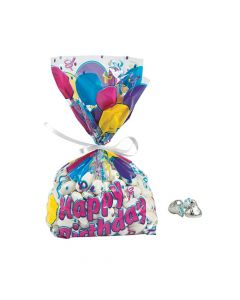 Birthday Balloon Goody Cellophane Bags