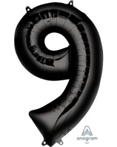 Black 9 Number Shape Balloon