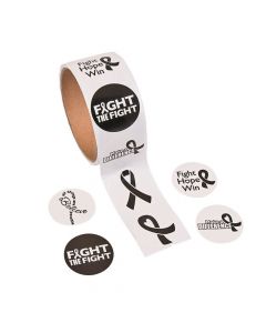 Black Awareness Ribbon Inspirational Sayings Stickers