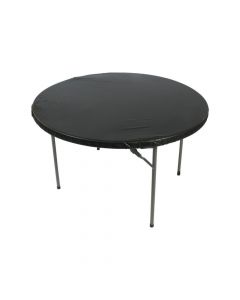 Black Fitted Round Plastic Tablecloth