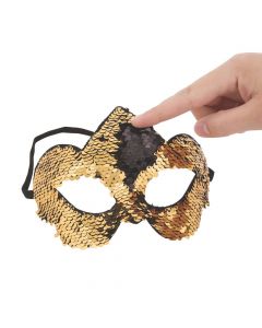 Black and Gold Flipping Sequins Masks