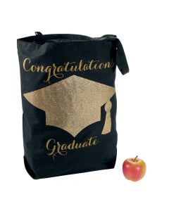 Black and Gold Graduation Tote Bag
