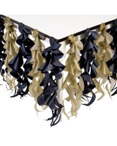 Black and Gold Swirl Table Skirt