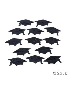 Black Graduation Cap Confetti