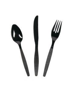 Black High Count Plastic Cutlery Set