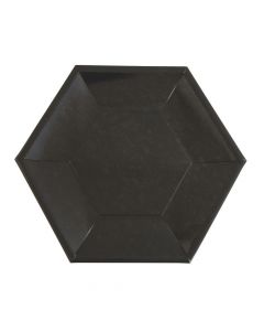 Black Metallic Hexagonal Dinner Plates