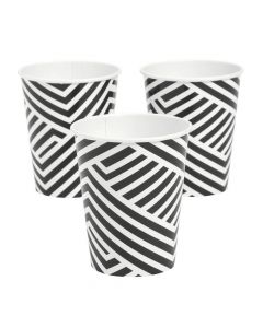 Black Overlapping Chevrons Paper Cups