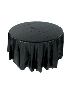 Black Round Plastic Tablecloth